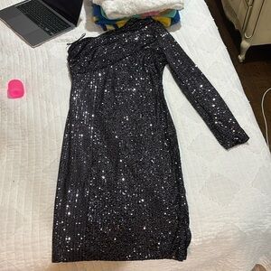 Black sequenced dress